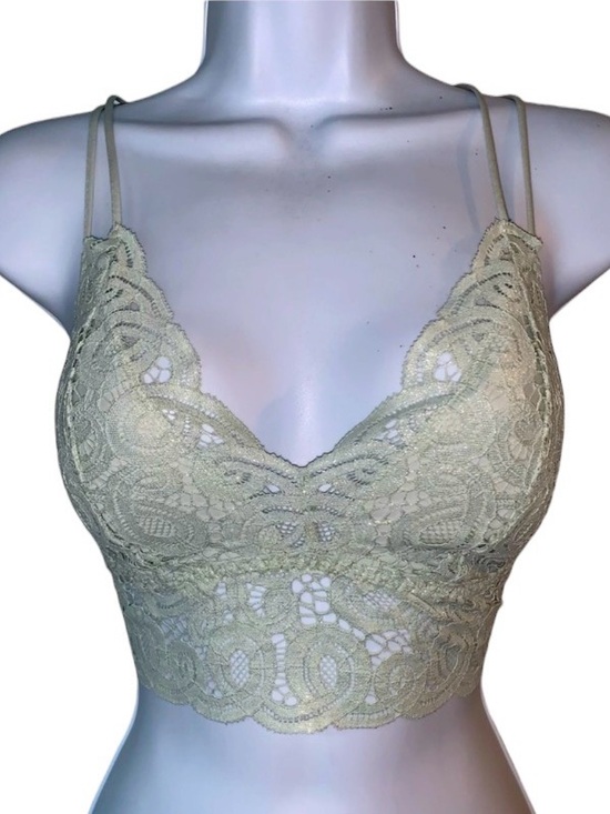 PINK Victoria's Secret Other - Victorias Secret PINK Lined & Smocked W/Crochet Lace Long Line Bralette NEW MED